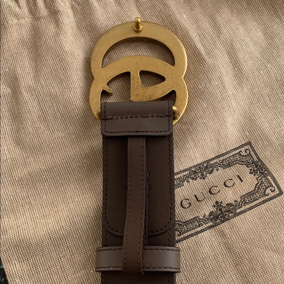 🔥♥️🔥 AUTHENTIC GUCCI GG BELT WITH DOUBLE G BUCKLE, $556 USD Retail - Picture 5 of 9
